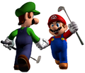 Mario and Luigi celebrating results