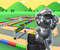 The course icon of the Reverse variant with Metal Mario