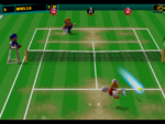 Paratroopa about to return a Slice in the game Mario Tennis (Nintendo 64).