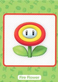 Fire Flower item card from the Super Mario Trading Card Collection