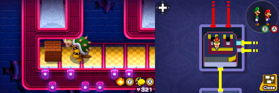 Block 55 in Peach's Castle of Mario & Luigi: Bowser's Inside Story + Bowser Jr.'s Journey.