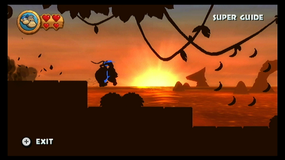 Super Kong and Super Diddy Kong in a silhouette level in Donkey Kong Country Returns