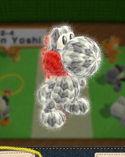 Ashen Yoshi, from Yoshi's Woolly World.