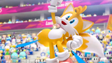 Tails getting a bronze medal for uneven bars.