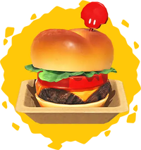 The burger Dash Food item from Mario Kart World