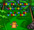 Ending #2: The text indicates that the player made a mistake.
