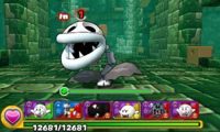 Screenshot of World 4-Tower, from Puzzle & Dragons: Super Mario Bros. Edition.