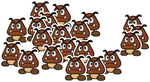 A Small Goomba Gang from Paper Mario: Color Splash.