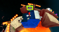 Mario runs past a Tip Network TV