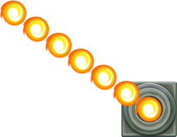 Artwork from a Fire Bar, from Super Mario Maker for Nintendo 3DS.