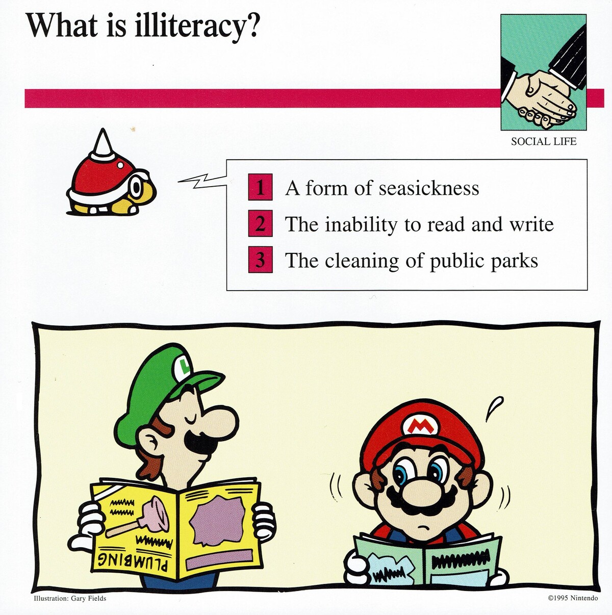File:Illiteracy quiz card.jpg - Super Mario Wiki, the Mario encyclopedia
