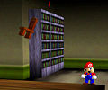 A chair hurling itself at Mario