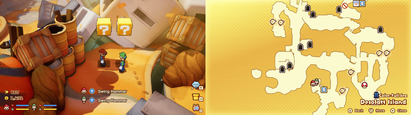 ? blocks 1-2 in Desolatt Island from Mario & Luigi: Brothership