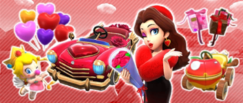 The Valentine's Pipe from the Peach vs. Daisy Tour of Mario Kart Tour