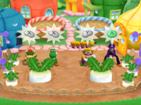 Screenshot of daytime Garden Grab from Mario Party 6 (JP)