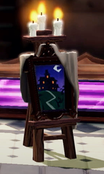 Spooky Mansion goal-line decoration