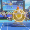 A character taunting in Mario Tennis: Ultra Smash