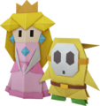 Princess Peach with King Olly disguised as a Shy Guy