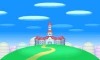 Background of Peach's Castle as it appears in New Super Mario Bros.