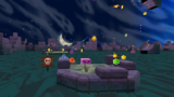 A screenshot of Boo Moon Galaxy during the "Silver Star Pop-Up" mission from Super Mario Galaxy 2.