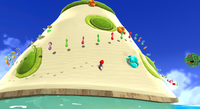 Mario near Crabbers in the Sea Slide Galaxy
