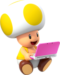 SMM3DS Yellow Toad plays 3DS Artwork.png
