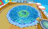 The swimming pool at Daisy Cruiser with Daisy's face.