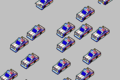 The swarm of police cars