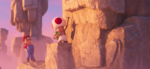 Toad and Mario hiking on the High Cliffs