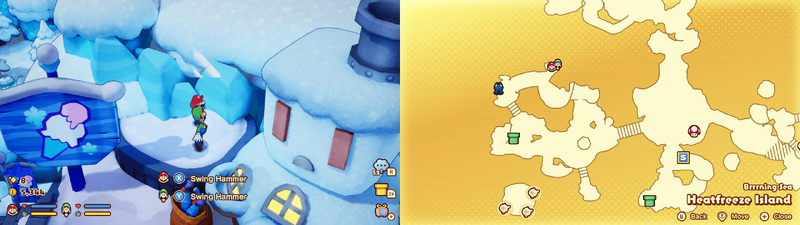 First hidden block in Heatfreeze Island from Mario & Luigi: Brothership