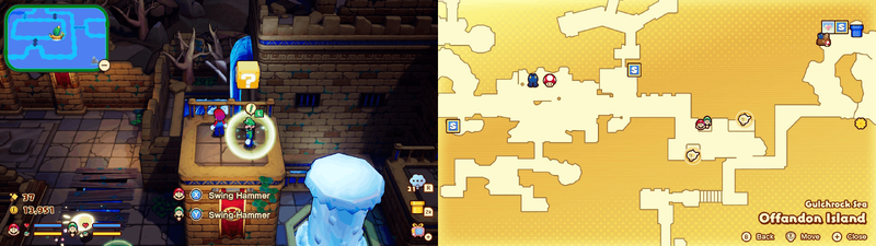 Fourth Hidden Block in Offandon Island from Mario & Luigi: Brothership