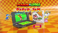 A screenshot from a Mario & Luigi: Paper Jam commercial