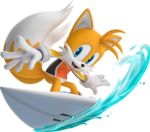 Tails surfing.