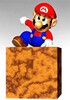 Artwork of Mario climbing atop of a block, from Super Mario 64.