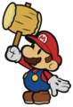 Mario holding his hammer from Paper Mario: Color Splash