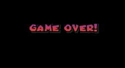 The Game Over screen of New Super Mario Bros. Wii