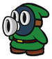 Green Snifit sprite from Paper Mario: Color Splash