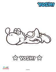 Line art of Blue Yoshi from a paint-by-number activity