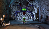 Large Spider attacking Luigi.