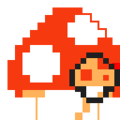 Icon with Super Mushroom modifier in Super Mario Maker 2