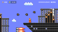 An airship theme in Super Mario Bros. style with a clear condition involving collecting coins