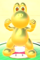 Yoshi turned into his gold form.