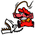 Mario with a Snapjaw in Donkey Kong Jr.