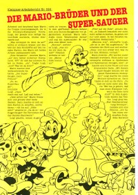 The first page of "Die Mario-Brüder und der Super-Sauger"