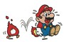 Artwork of a Hot Foot burning Mario in Super Mario Bros. 3