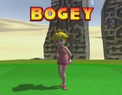 Peach reacting to getting a Bogey in Mario Golf: Toadstool Tour