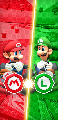 Brothers do battle in the Mario Kart Tour Mario vs. Luigi tour