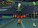 In a split-screen race, the length of the Wiggler Wagon does not change at all, but there are fewer vehicles on the road.
