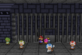 A Dryite imprisoned in Bowser's Castle along with three Toads