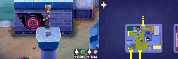 Block 28 in Peach's Castle of Mario & Luigi: Bowser's Inside Story + Bowser Jr.'s Journey.